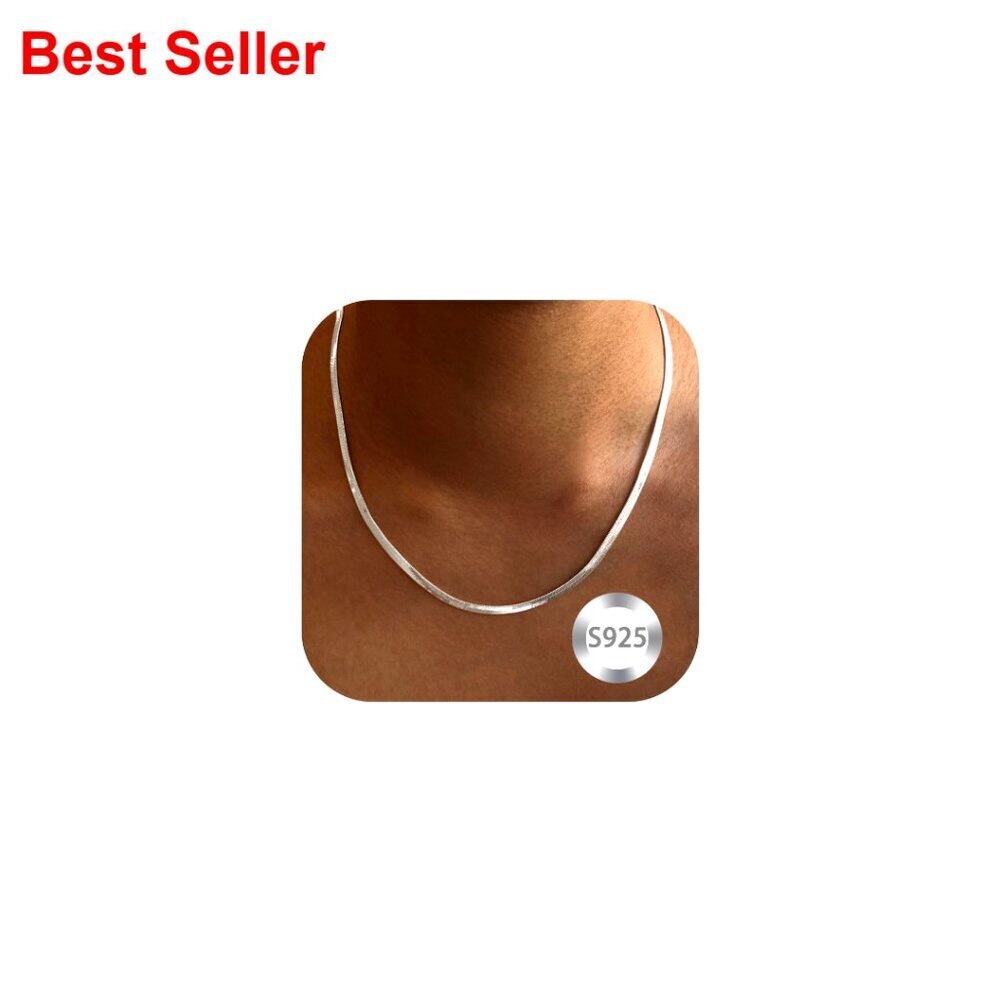 925 Sterling Silver Snake Chain Necklace Lobster Clasp